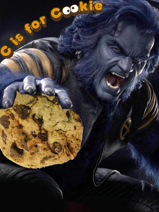 C is for cookie-The Beast from X-men 3 Looks like Cookie Monster C is for cookie-The Beast from X-men 3 Looks like Cookie Monster