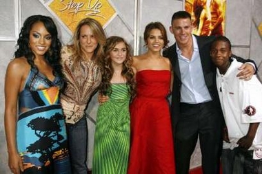 Cast members Drew Sidora, director Anne Fletcher, Alyson Stoner, Jenna Dewan, Channing Tatum and De'Shawn Washington at 'Step Up' premiere