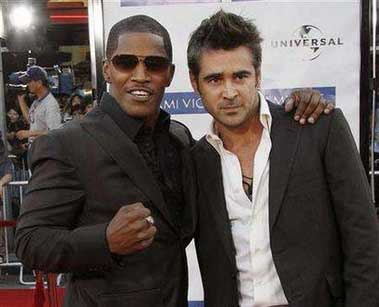 Jamie Foxx and Colin farrell at miami vice premiere Jamie Foxx and Colin farrell at miami vice premiere