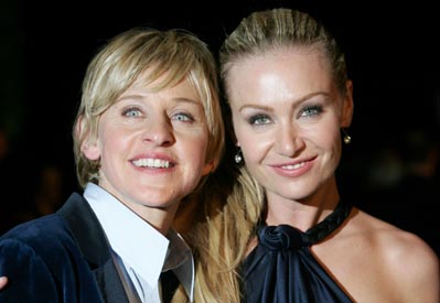 Portia De Rossi and Ellen DeGeneres at the 2007 Vanity Fair Oscar Party Portia De Rossi and Ellen DeGeneres at the 2007 Vanity Fair Oscar Party